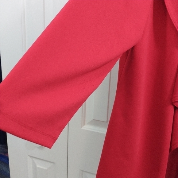 Calvin Klein Red Cascade Open front Blazer Jacket 14 - Picture 6 of 11